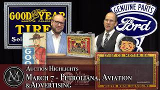 Top 5 Auction Highlights | Petroliana, Aviation & Advertising | March 7 | Miller & Miller Auctions