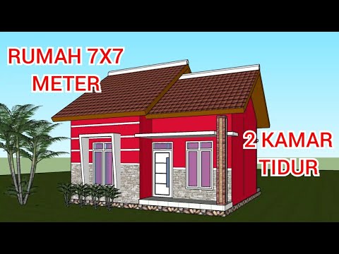 Rumah Minimalis Sederhana 7x7 Meter | 2 Kamar Tidur - YouTube