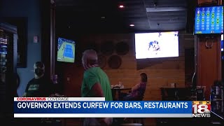 State extends bar, restaurant curfew