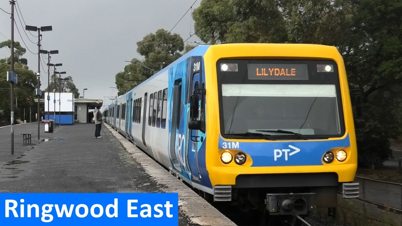 Trains at Ringwood East Station & Dublin Road Level Crossing - Melbourne Transport