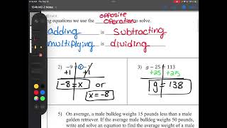 Module 2 Lesson 2 Solving One-Step Equations