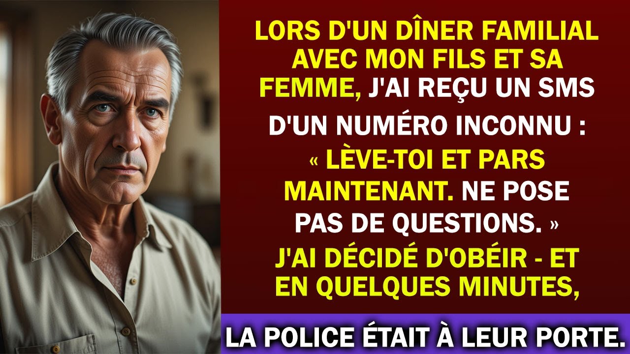 Au dîner avec mon fils, un SMS : « Lève-toi. Pars maintenant. » Ne dis rien à ton fils !