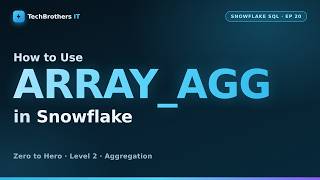 ARRAY_AGG and OBJECT_AGG in Snowflake  | Snowflake SQL Tutorial Step by Step  #20