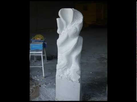 Carving tutorial of a 700kg white marble sculpture Part 1 (Weeks 1 & 2) by Frederic Chevarin