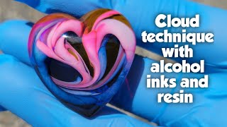 Cloud technique with alcohol inks & resin | petri dish cloud technique made easy