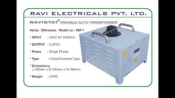 Variable Auto Transformer 50Amps 50P 1 Closed Type