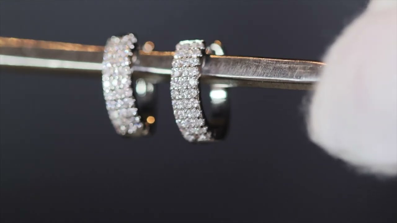 Small diamond hoop earrings, diamond hoop earrings, iced out hoop earrings