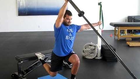 Rear Foot Elevated Split Squat Iso Hold/Landmine Press Combo