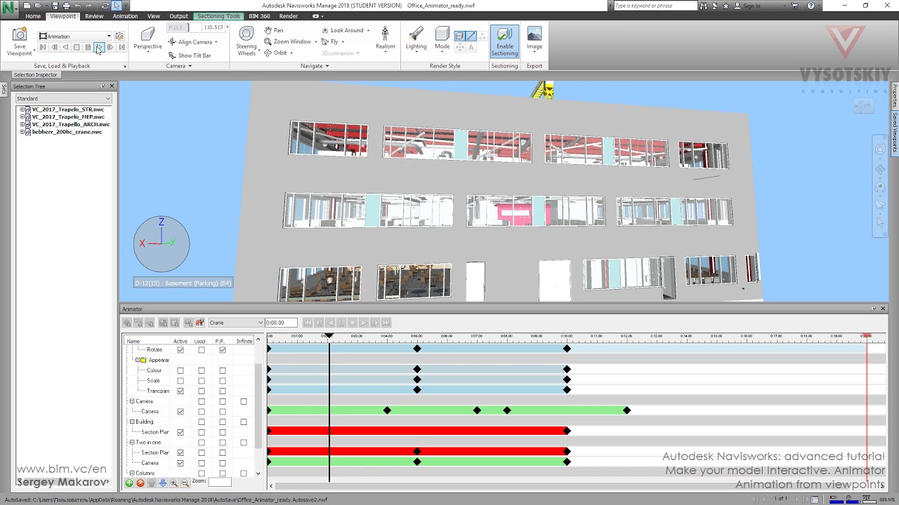 VC: Autodesk Navisworks: 13.13. Animation from viewpoints - YouTube