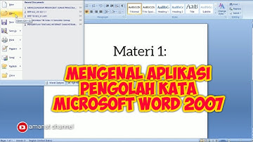 Materi 1 : Mengenal Aplikasi Pengolah Kata (kelas 8)