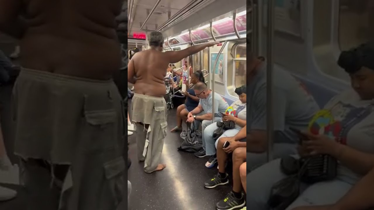 Homeless Guy Steals Food In NYC Subway
