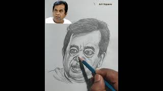 South Indian comedian Brahmanandam portrait Drawing with  Loomis method #Drawing #painting #sketch