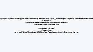 Directory path not defined error in Node - ReferenceError