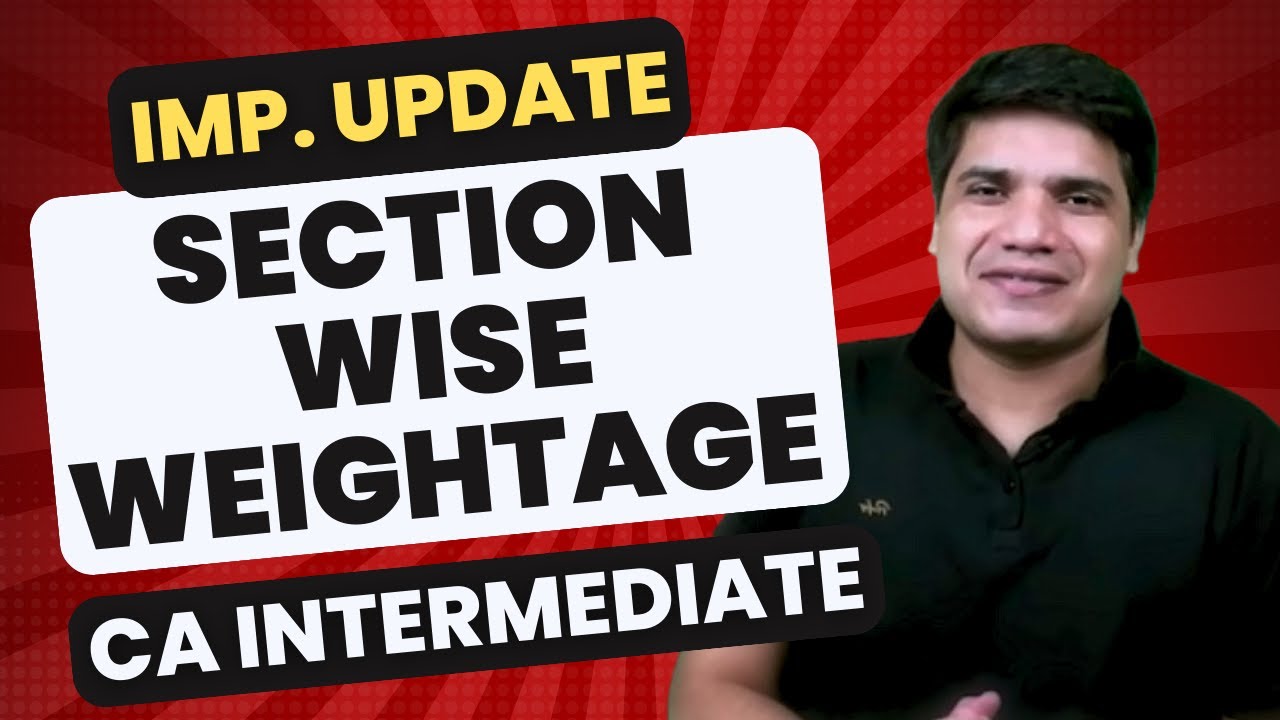 ICAI Important Announcement || Section Wise Weightage || CA ...