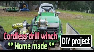 Cordless drill winch from hand winch