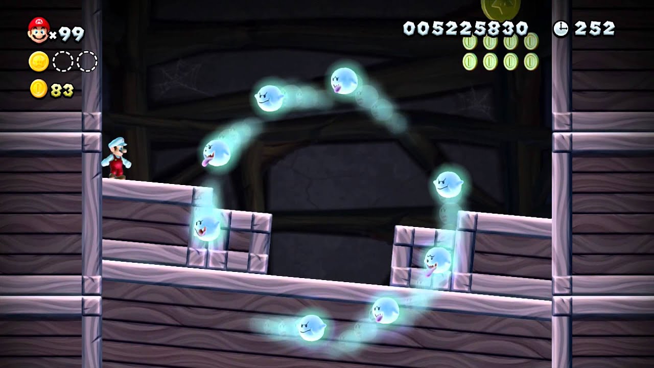 New Super Mario Bros. U - Spinning Spirit House (Star Coins / Secret Exit)