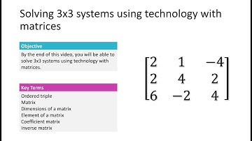 3.03 Solving systems using technology with matrices on the TI 84
