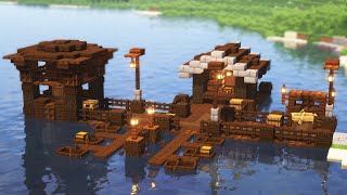 Minecraft: Small Fishing Dock Tutorial 1.19  Minecraft Easy Fishing Dock Tutorial 1.19