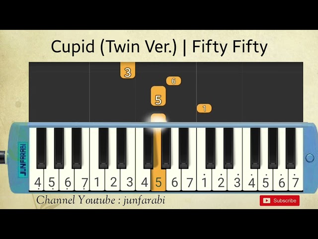 Cupid | Twin Version | Fifty Fifty | melodica - tutorial pianika class=