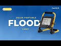 Hardoll Solar Portable Flood Light : Red/Blue Strobe, Cool White, USB Powerbank