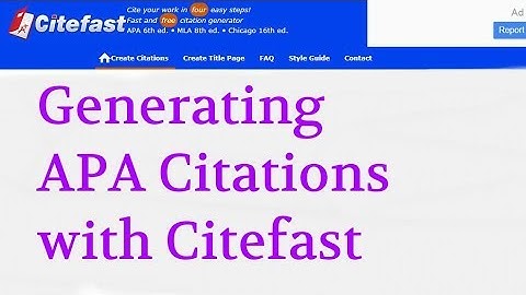 Using Citefast to Generate Citations for your APA References Page