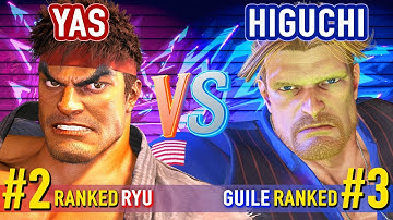 SF6 ▰ YAS (#2 Ranked Ryu) vs HIGUCHI (#3 Ranked Guile) ▰ High Level Gameplay