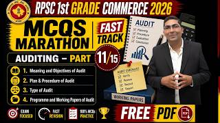 Auditing MCQs | RPSC 1st Grade Commerce 2026 | Part 11/15 (Free PDF) Audit Marathon