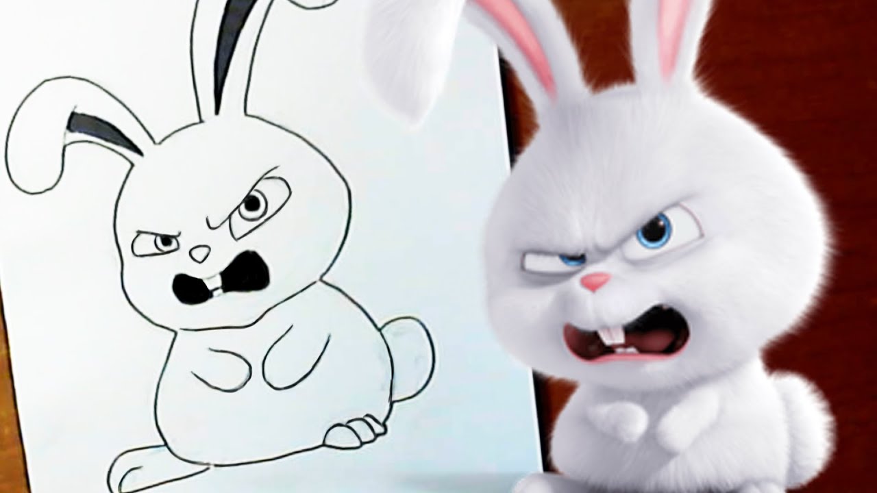 how to draw snowball the secret life of pets youtube how to draw snowball the secret life of pets youtube