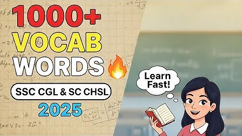 1000+ Vocabulary Words for SSC CGL & CUET 2025 | English Vocabulary with Meaning