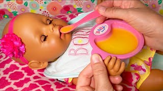 🌽Feeding Baby Born Doll Vintage Doll Food From 1995! 🍼Feeding + Changing + Potty Training!