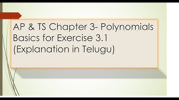 AP & TS 10th Class - Maths- Chapter 3- Polynomials - Basics for Exercise 3.1 (Explanation in Telugu)