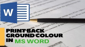 How to print background colour in Msword
