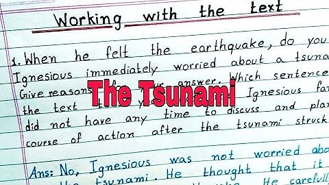 The Tsunami | Working With The Text | Page - 30 | Discuss the following questions in class |