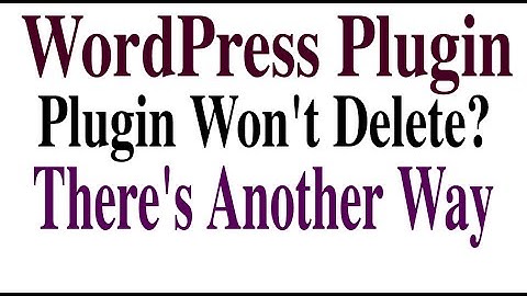 WordPress Plugin Will Not Delete?
