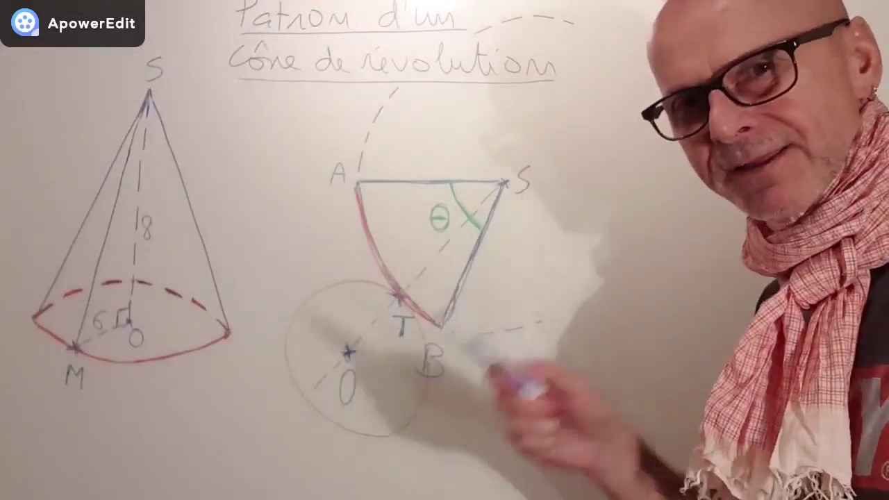Conseils réalisation patron d'un cône - YouTube