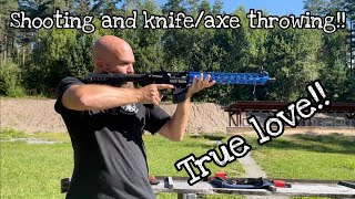 Famous JOHN WICK CHALLENGES! Shooting and knife/axe throwing incorporated! Throwing and shooting zombies! Wealth