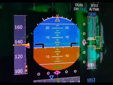 Airbus 320 Anti reflection effect test on PFD screen!