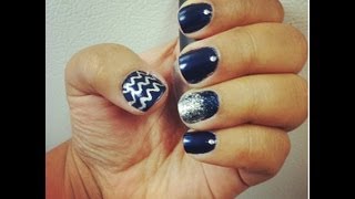 New Year's Nails ♥ Glitter Gradient & Chevron!