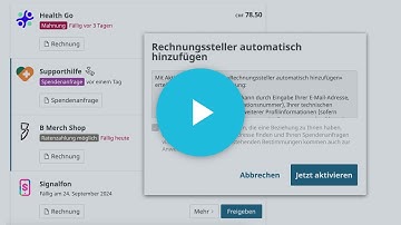 eBill – Rechnungssteller automatisch hinzufügen