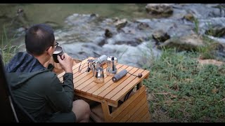 Morning Coffee XI [ Solo Camping ] Make Coffee Latte with Bialetti Moka Pot.