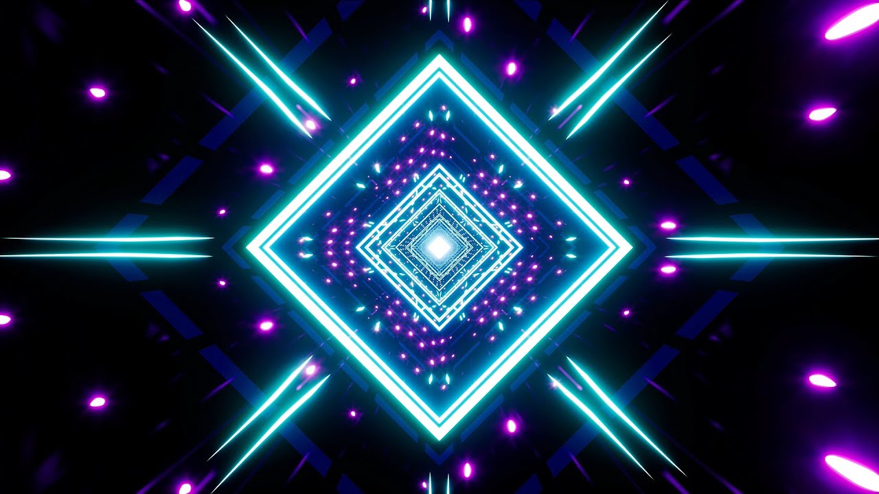 Neon LED Square Vj loop Tunnel Video | 4K Video | No Copyright Motion ...