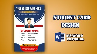 Student id card Design in MS Word | Student id card Design Easy Tutorial Microsoft Word