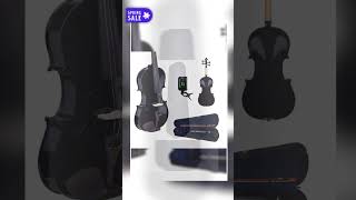 Kadence, Vivaldi 4/4 Violin With Bow, Rosin, Hard Case, Tuner V001-D (Black)