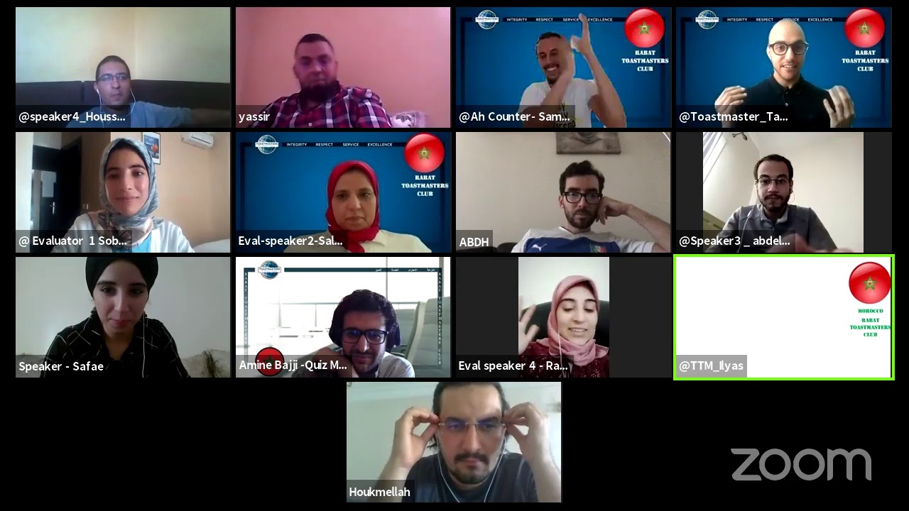 Rabat Toastmasters Club's Online Meeting