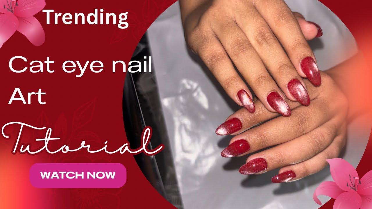 “Red Cat Eye Nail Tutorial 💅 | Magnetic Gel Nails Step by Step | Luxury Nail Art 2025”