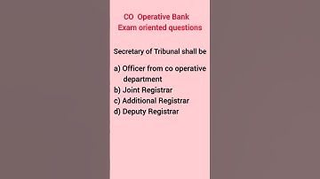 Co operative Bank exam oriented questions. #cseb #psc #study #shorts