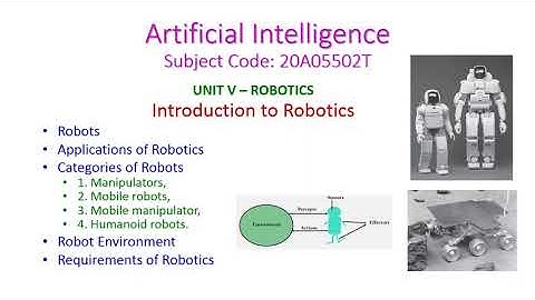 Introduction to Robotics-Artificial Intelligence-UNIT 5-Robotics-20A05502T