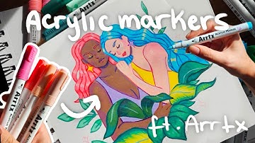 Easiest art supply to use?🎨ARRTX Acrylic Markers Review || dealing with art block