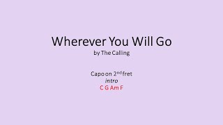 Miniatura de vídeo de "Wherever You Will Go by The Calling - Easy chords and lyrics"