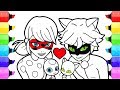 Miraculous Ladybug Coloring Pages | How to Draw and Color Ladybug and Cat Noir Coloring Tikki Plagg